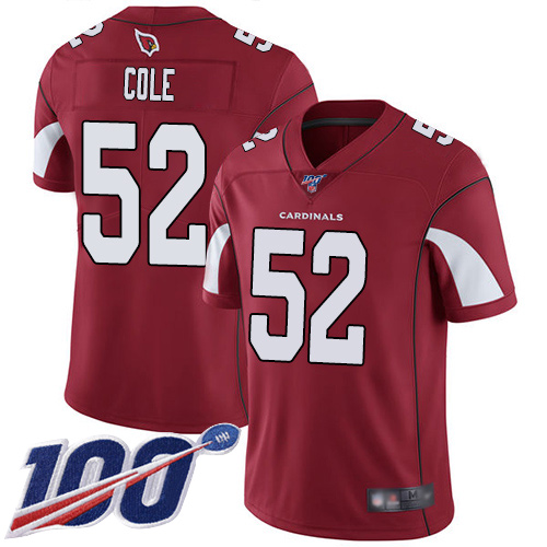 Arizona Cardinals Limited Red Men Mason Cole Home Jersey NFL Football 52 100th Season Vapor Untouchable